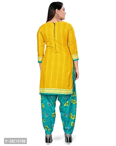 Elegant Yellow Cotton Printed Dress Material with Dupatta For Women-thumb4