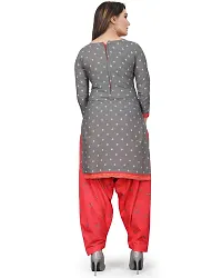 Elegant Grey Cotton Printed Dress Material with Dupatta For Women-thumb4