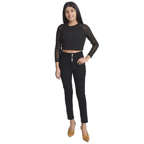 Women High Rise Narrow Fit five Button Stretchable Skinny Fit Colour Jeans