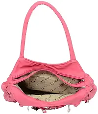 Stylish Pink PU Solid Handbags For Women-thumb2