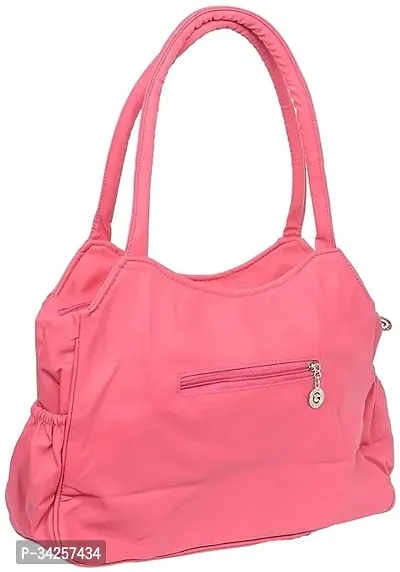 Stylish Pink PU Solid Handbags For Women-thumb2