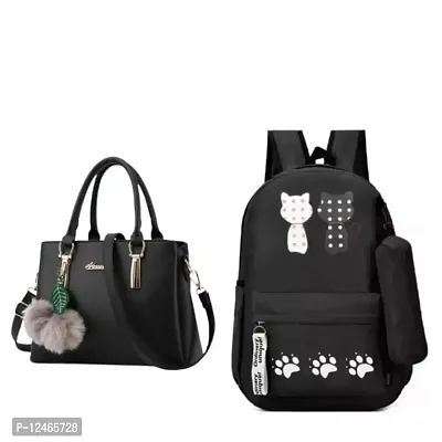 Women girls stylish combo handbag backpack set-thumb0