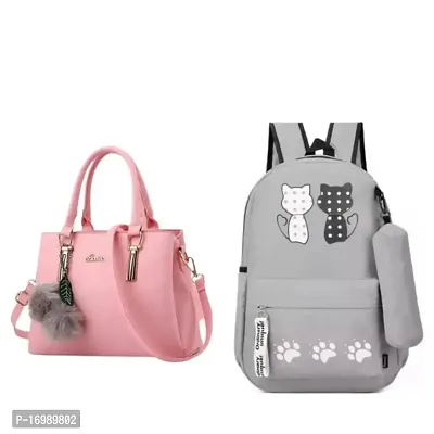 Trendy Fashionable Women Handbags  Backpacks combo pack of 2-thumb0