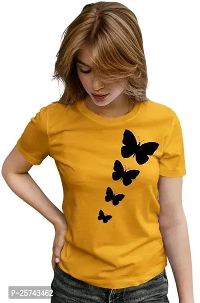 Elegant Multicolored Cotton Blend Solid T-shirt For Women