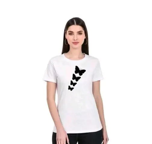 Elegant Blend Solid T-shirt For Women