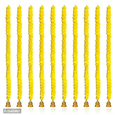 Handmade 60 Inch Artificial Marigold Flowers For Decoration Pooja Flower Garlands For Door Decoration