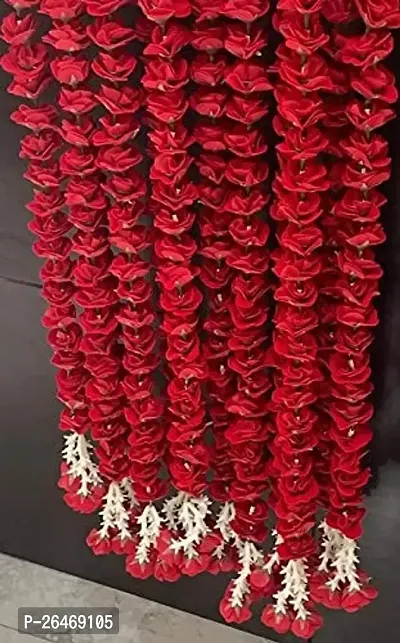 Artificial Red Rose Garland For Decoration, Silk Rose Hanging Large For Main Door, Temple, Wedding Or Home