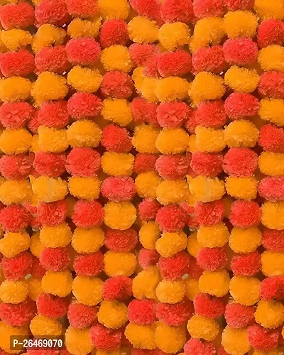 Artificial Marigold Fluffy Flowers For Decoration Garlands For Decoration-thumb0