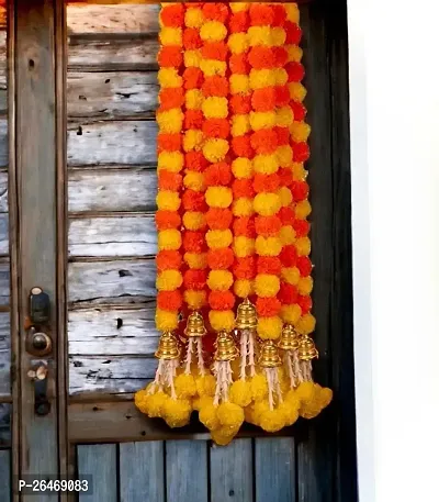 Handmade Artificial Marigold Flower Garland Long Genda Phool For Door Decoration Toran Wedding-thumb0