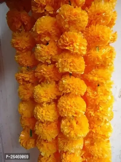 Artificial Marigold Flowers For Decoration Long Marigold Garlands For Decoration Toran Genda Phool For Diwali Wedding And Festivals