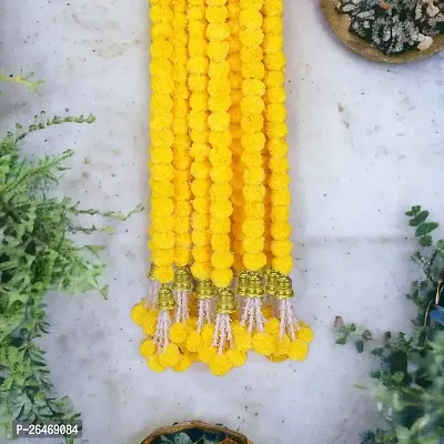 Handmade Artificial Marigold Flower Garland Long Flower Garlands For Door Decoration Toran Genda Phool For Wedding