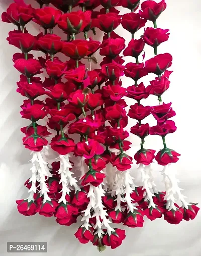 5Ft Artificial Velvet Roses Garland String, Duplicate Roses Chain For Decoration