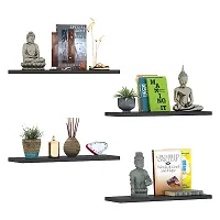 Abhika Arts Wooden Floating Wall Shelf| Wall Mount| Wall Rack set of 4-thumb2