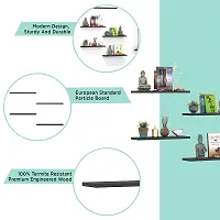 Abhika Arts Wooden Floating Wall Shelf| Wall Mount| Wall Rack set of 4-thumb1