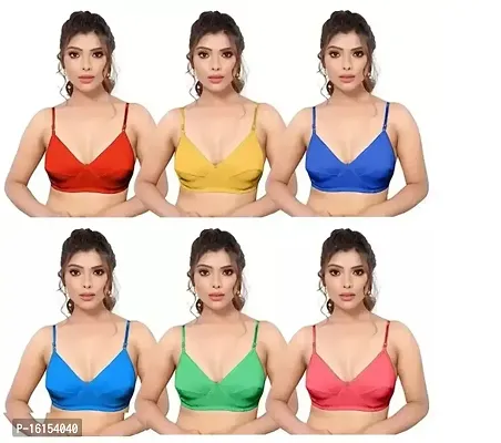 Buy Stylish Multicoloured Cotton Blend Solid Bras For Women Pack