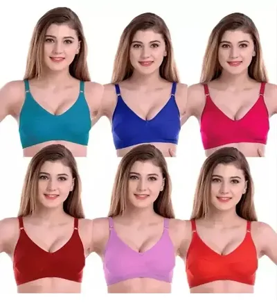 Stylish Blend Solid Bras For Women Pack Of