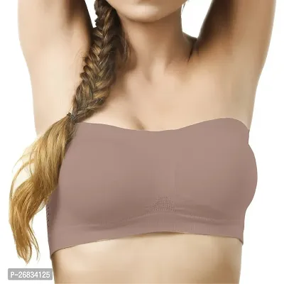 Stylish Brown Nylon Solid Bra For Women-thumb0