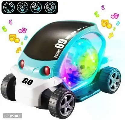 360 Degree Rotation Future car for Kids Rotating Stunt car Bump and go Toy with 4d Lights, Dancing Toy, Battery Operated Toy for Boys and Girls-thumb0