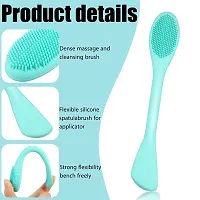 Jangra Dual end Facial Cleaning Massage Face Mask Brush | Face Mask Applicator | Cosmetic Tools | for Modeling Mask | Mud and Clay Applicator | Soft and Flexible Silicone Brush-thumb1