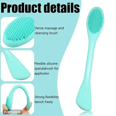 Jangra Dual end Facial Cleaning Massage Face Mask Brush | Face Mask Applicator | Cosmetic Tools | for Modeling Mask | Mud and Clay Applicator | Soft and Flexible Silicone Brush-thumb2