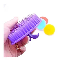 Jangra Portable Pocket Fingers Round Shampoo Scalp Massage Hair Comb Brush Set - Pack of 2 (multi Color-thumb1