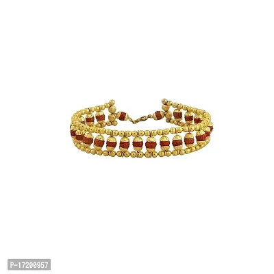 Jangra gold Plated Beaded Rudraksha Bracelet for Men and Women- Shree Shyam Gems  Jewellery (Gold-1)-thumb0