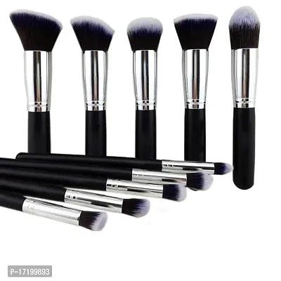 Jangra Soft Bristle 10 Pcs Black Makeup Brushes Set for Makeup - (Pack of 10)