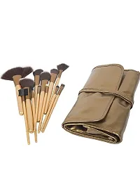 Jangra 32 Pcs Makeup Brushes Cosmetic Brush Set With Golden Leather Pouch For Eye Shadow Blush Concealer (Golden)-thumb2