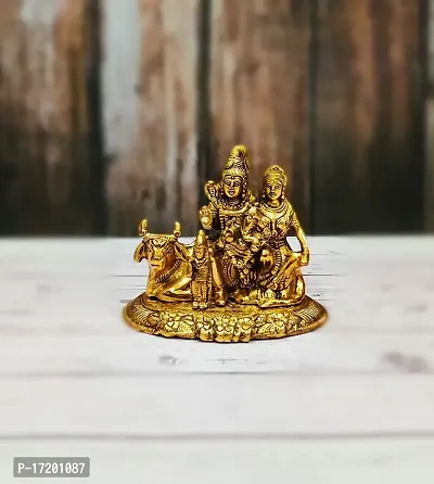 Jangra Golden Oxidized Metalic Shiv Pariwar with Nandi Statue