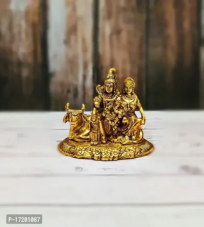 Jangra Golden Oxidized Metalic Shiv Pariwar with Nandi Statue-thumb0