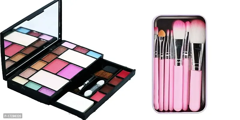 Jangra Professional 6171 Makeup Kit with 7Pcs Makeup Brush (Pink)