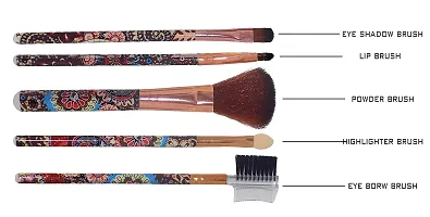 Jangra Makeup Brush Set For Women And Girls Set Of 5 Pcs Pack Of 1-thumb2