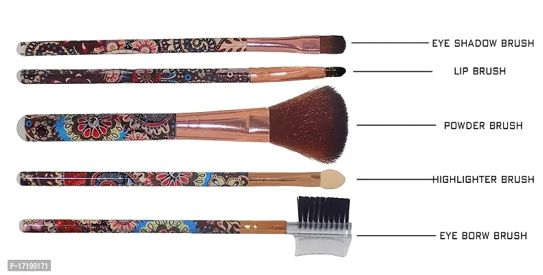 Jangra Makeup Brush Set For Women And Girls Set Of 5 Pcs Pack Of 1-thumb3