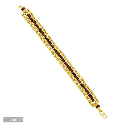Jangra gold Plated Beaded Rudraksha Bracelet for Men and Women- Shree Shyam Gems  Jewellery (Gold-1)-thumb3