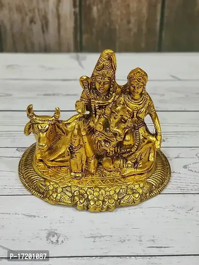 Jangra Golden Oxidized Metalic Shiv Pariwar with Nandi Statue-thumb3