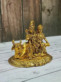 Jangra Golden Oxidized Metalic Shiv Pariwar with Nandi Statue-thumb1