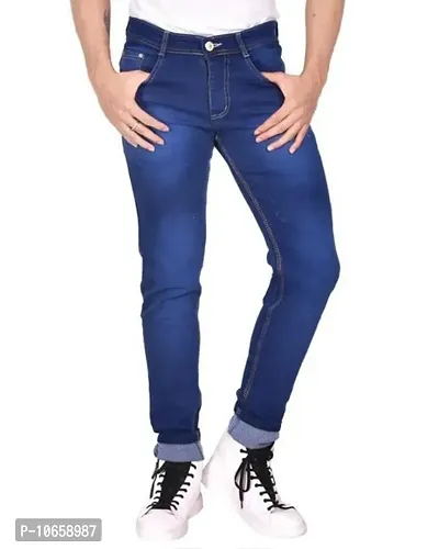Fashion Regular Fit Denim Jeans For Men-thumb0