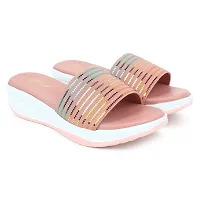 H.M. LATEST Stylish Wedges Striped fashionable Design For Women's/Girl's-thumb1