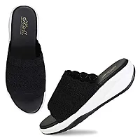 Fashion Women's Wedges Sandal Casual Wear Heel Sandal (Black7)-thumb2