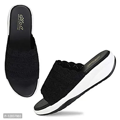 Fashion Women's Wedges Sandal Casual Wear Heel Sandal (Black7)-thumb3