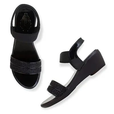 Wedges Black Stylish  For Women