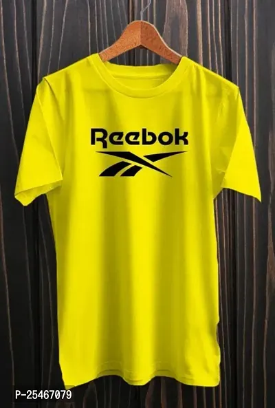 Printed Polyester Yellow Coloured Tshirt