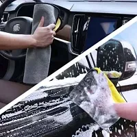 Microfiber Cloth for Car Cleaning (600 GSM, Pack of 5, 30x40 cm, Multi-Colour) Double Sided, High Density, Extra Thick Plush Towel for Car Detailing, Cleaning, Washing and Polishing-thumb2