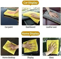 Microfiber Cloth for Car Cleaning (600 GSM, Pack of 3, 30x40 cm, Multi-Colour) Double Sided, High Density, Extra Thick Plush Towel for Car Detailing, Cleaning, Washing and Polishing (Multicolor)-thumb2