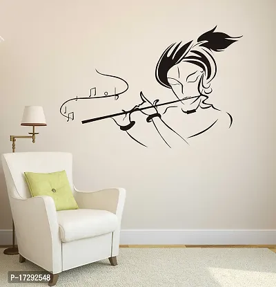 WALLDECORS LORD KRISHNA WITH FLUTE WALLSTICKER-thumb0