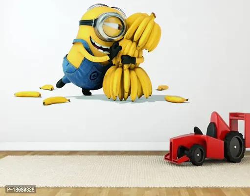 MINNION WITH BANANA IMAGE DECORATIVE WALLSTICKER-thumb0