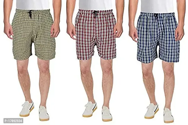 Rebizo Men's Regular Shorts (Pack of 3) (123_Multicolored_Large)