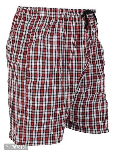 Rebizo Pure Cotton Chekered Multicolour Casual Shorts For Mens (Pack of 3) (Free Size28-32)-thumb3