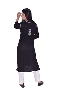 LUCKNOWI CHIKAN HANDWORK WHITE QURAISIYA BUTTON KURTI WITH WHITE PALLAZZO FOR WOMANS(PALLAZZO WAIST FREE SIZE UPTO 26 TO 40)-thumb2