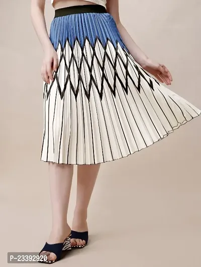 Women Printed Pleated  Skirt-thumb0